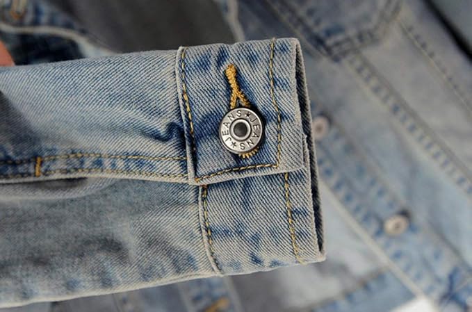 LifeShe Women's Casual Detachable Hoodie Denim Jacket