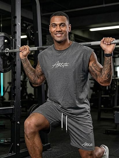 Lexiart Mens Sleeveless Muscle Tee & Short Sets Oversize Lightweight Gym Workout Sports 2 Piece Sweatsuit Summer Beach Casual