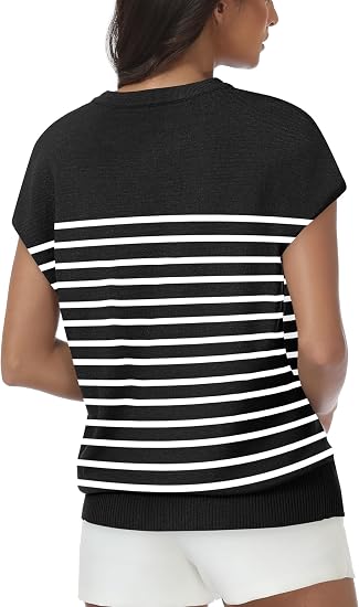 Womens Tops Summer Sweater Short Sleeve Shirts Dressy Casual Basic Casual Cap Sleeve Tops Beach Vacation Clothes